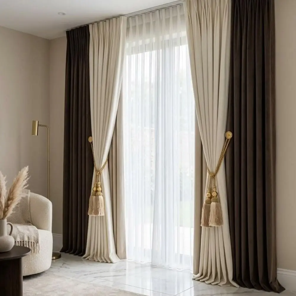 Bedroom curtain installation project Dubai
