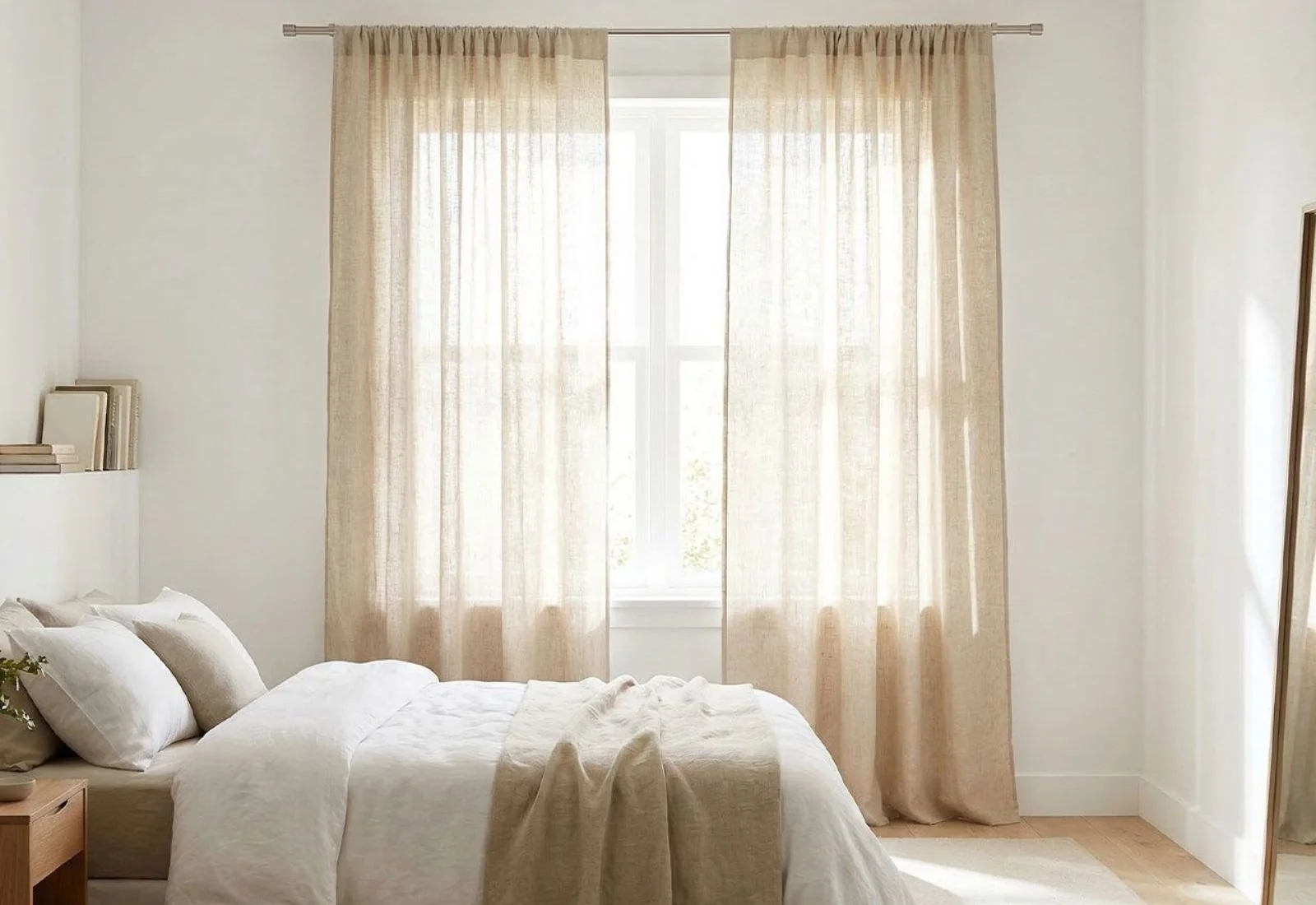 Natural blackout linen curtains for modern interiors