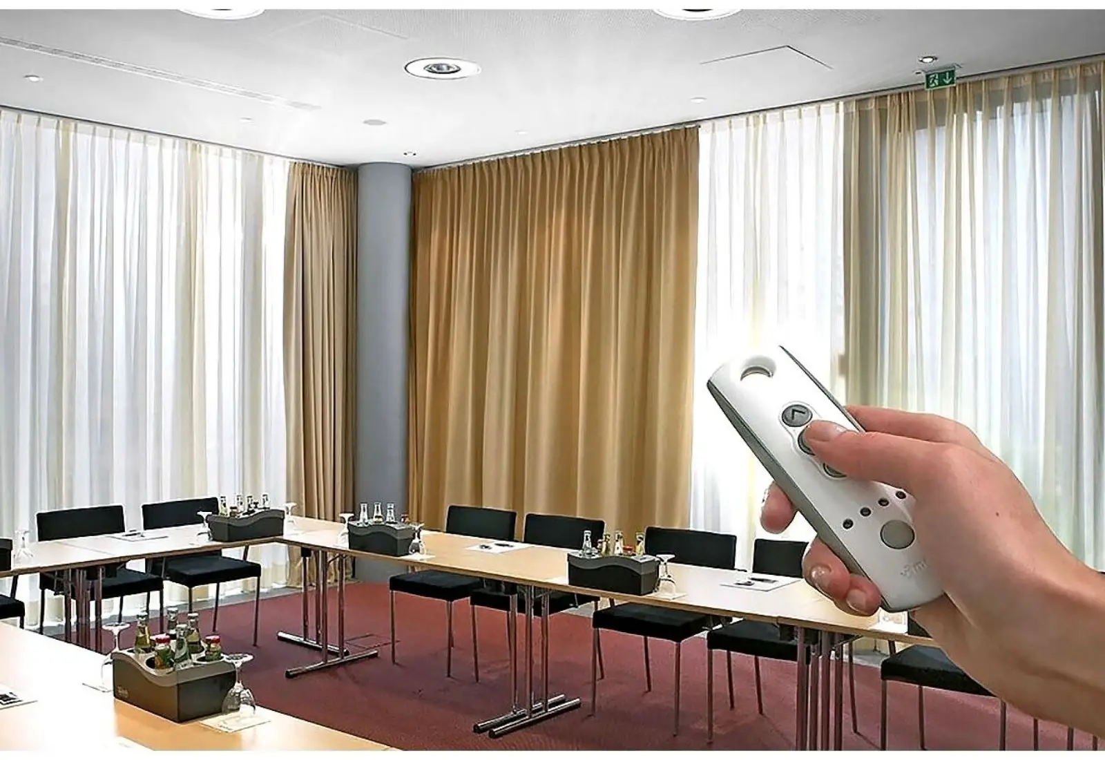 Blackout motorized curtains for modern homes