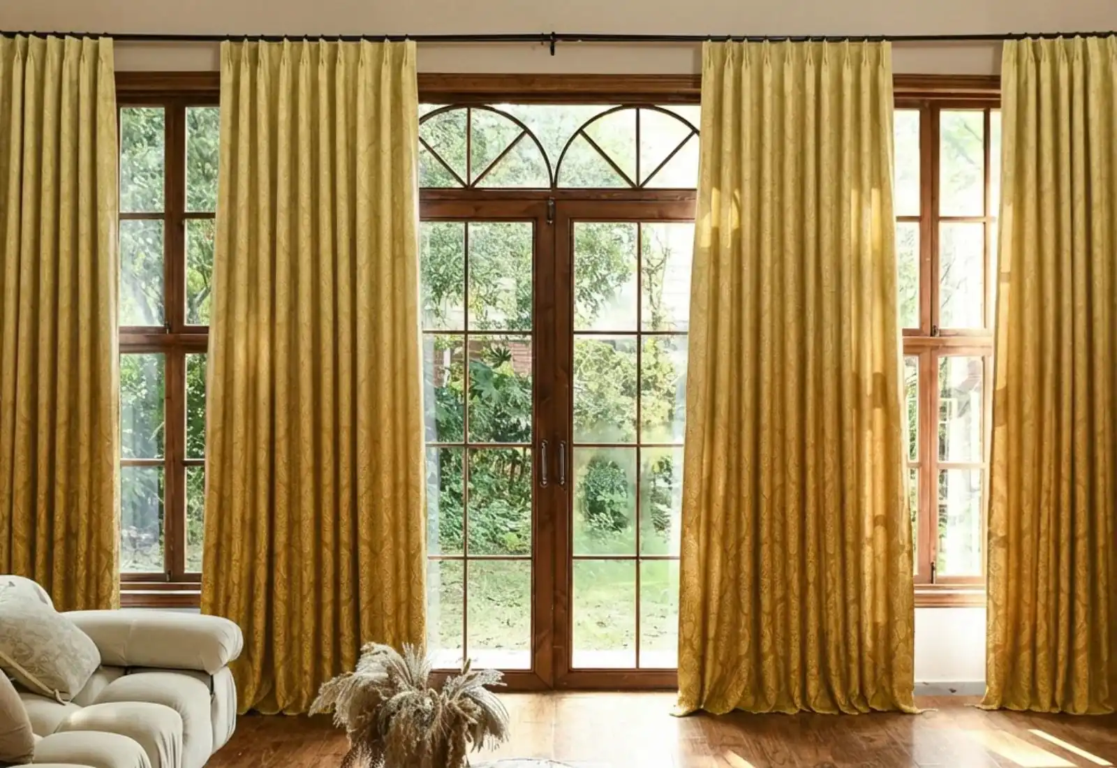 Elegant blackout silk curtains for home interiors