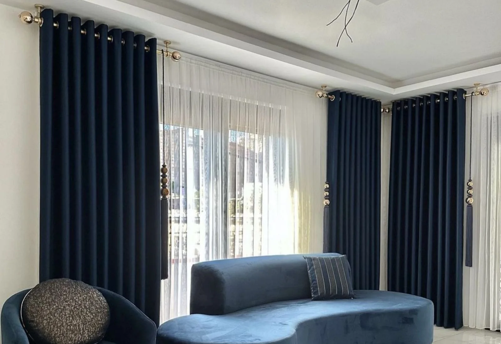 Blue Blackout Curtain