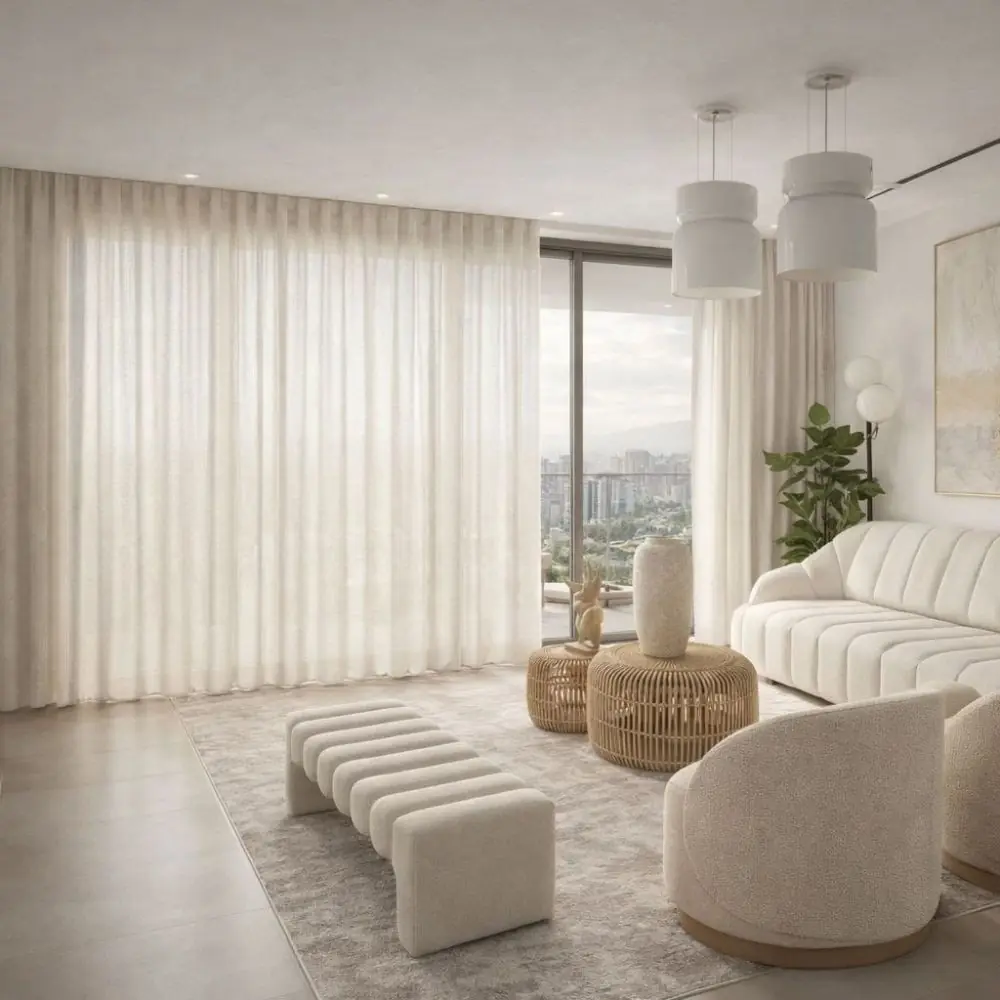 Luxury curtain installation project Dubai