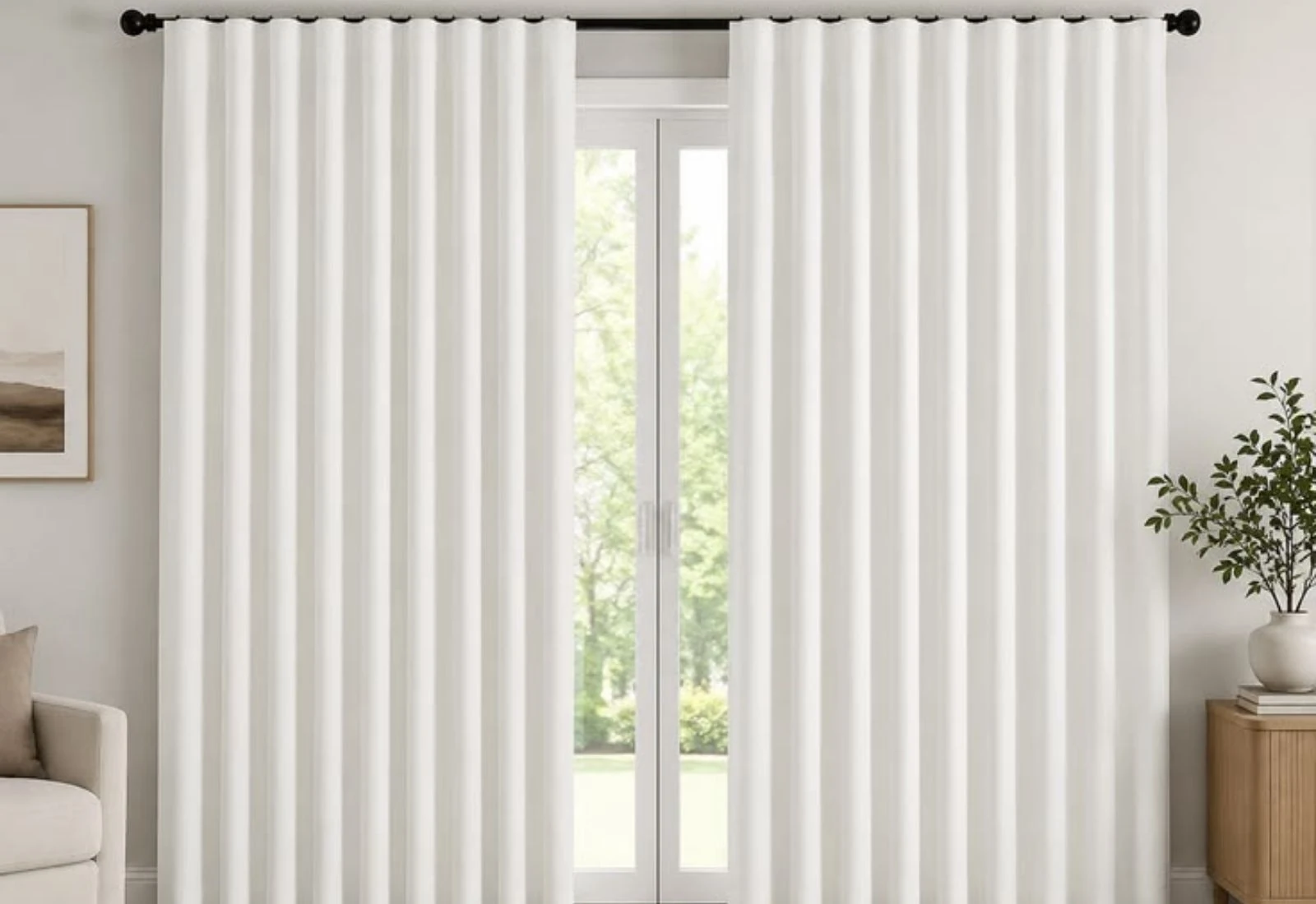 White Blackout Curtain