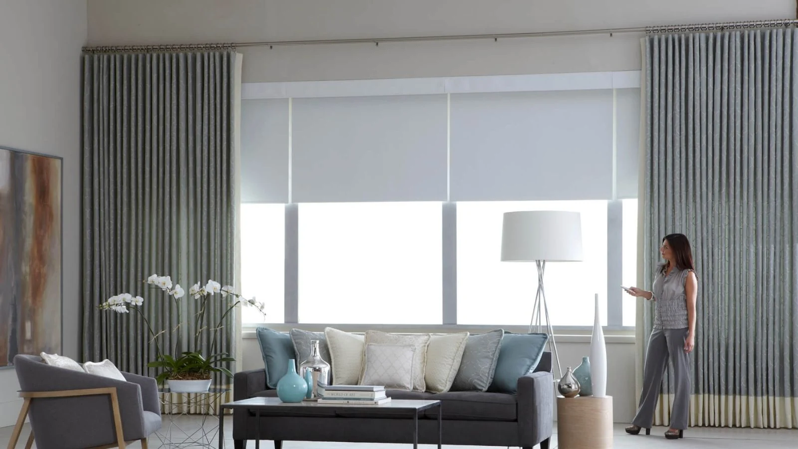 Bespoke motorized curtains supplied for Dubai homes