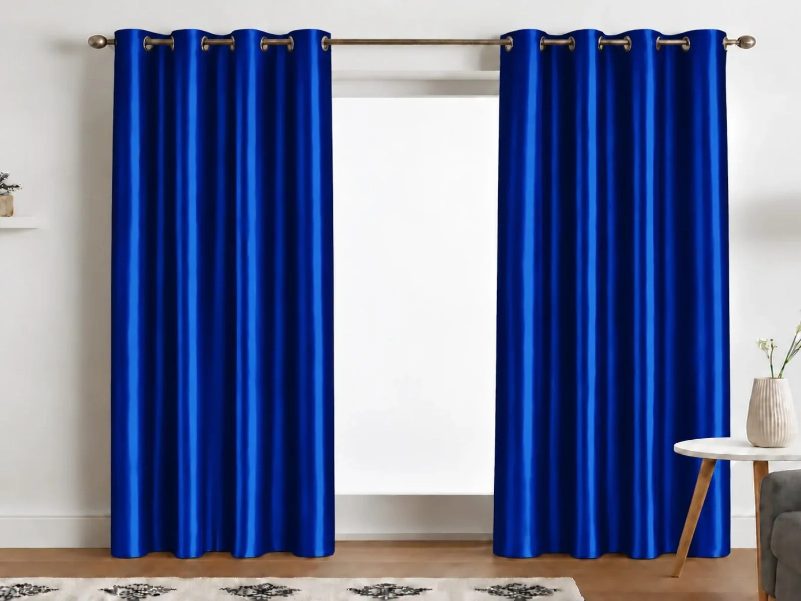 Blue Silk Curtain