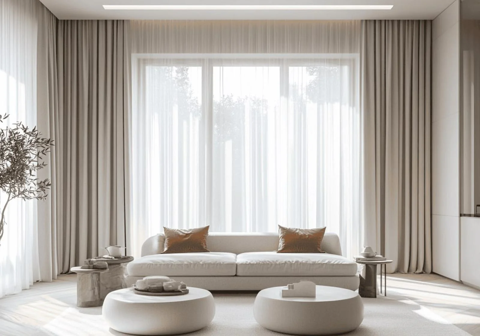 Premium custom made curtains in luxury interior