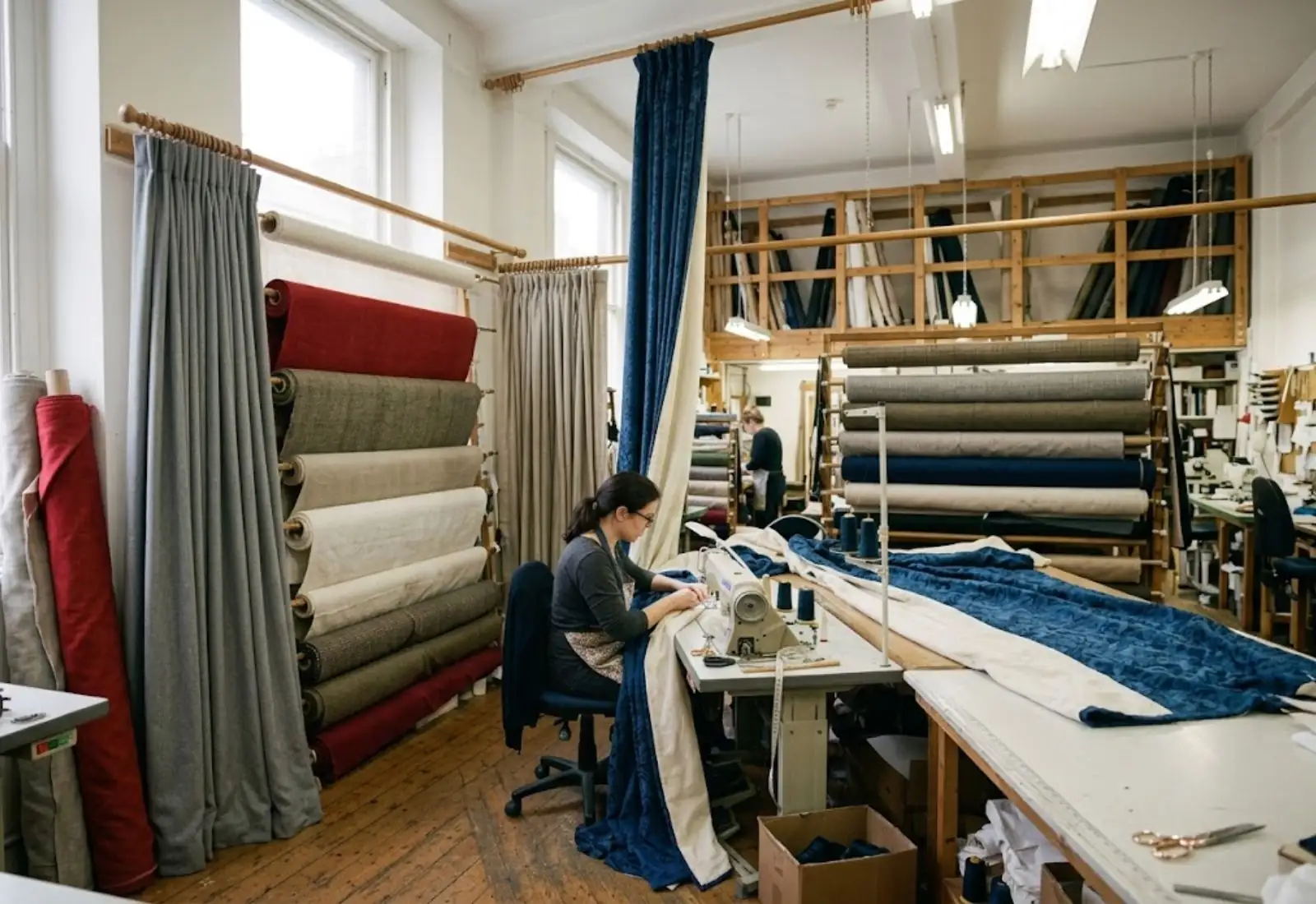 Curtain lining alteration service being performed professionally
