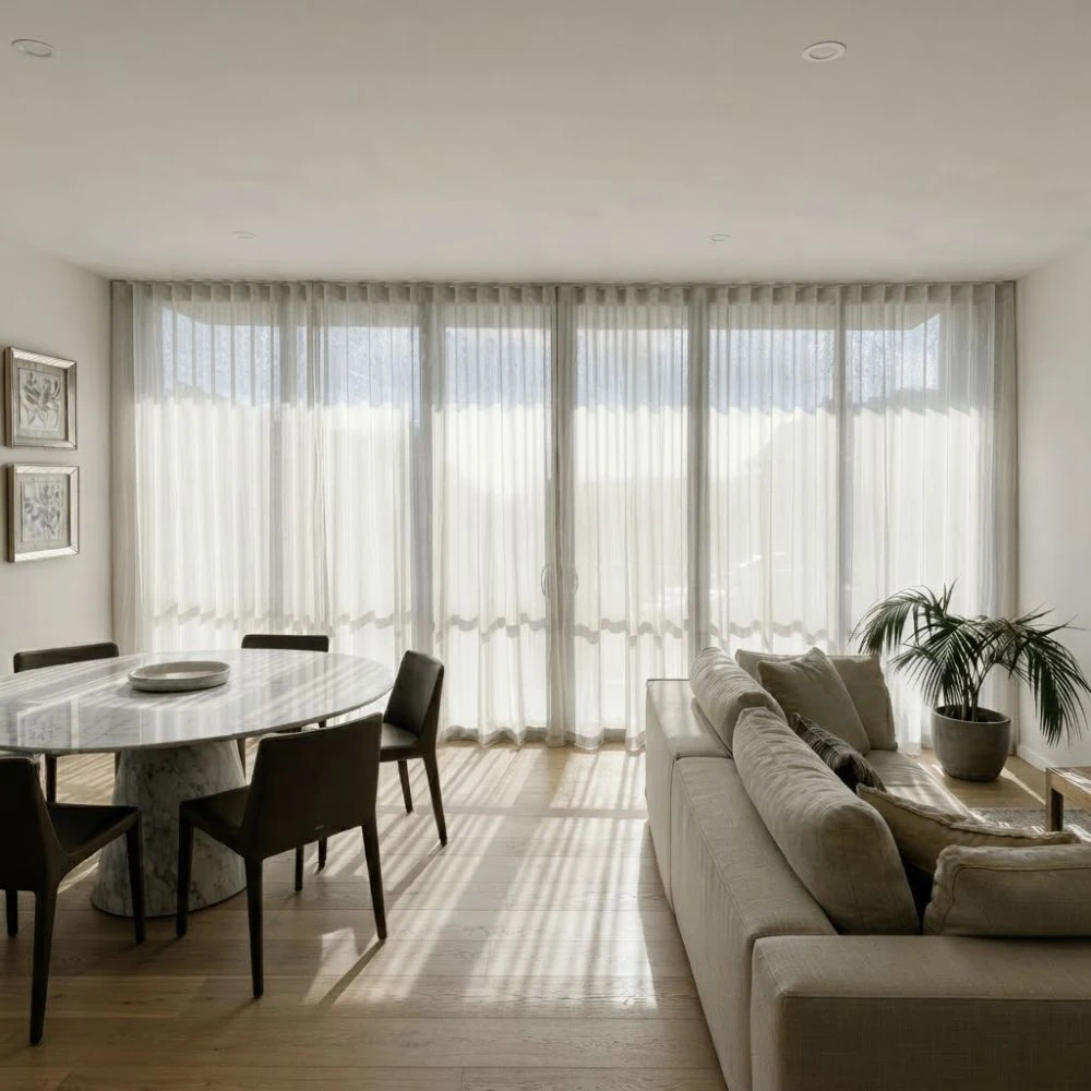 Curtain width alteration completed for wide windows
