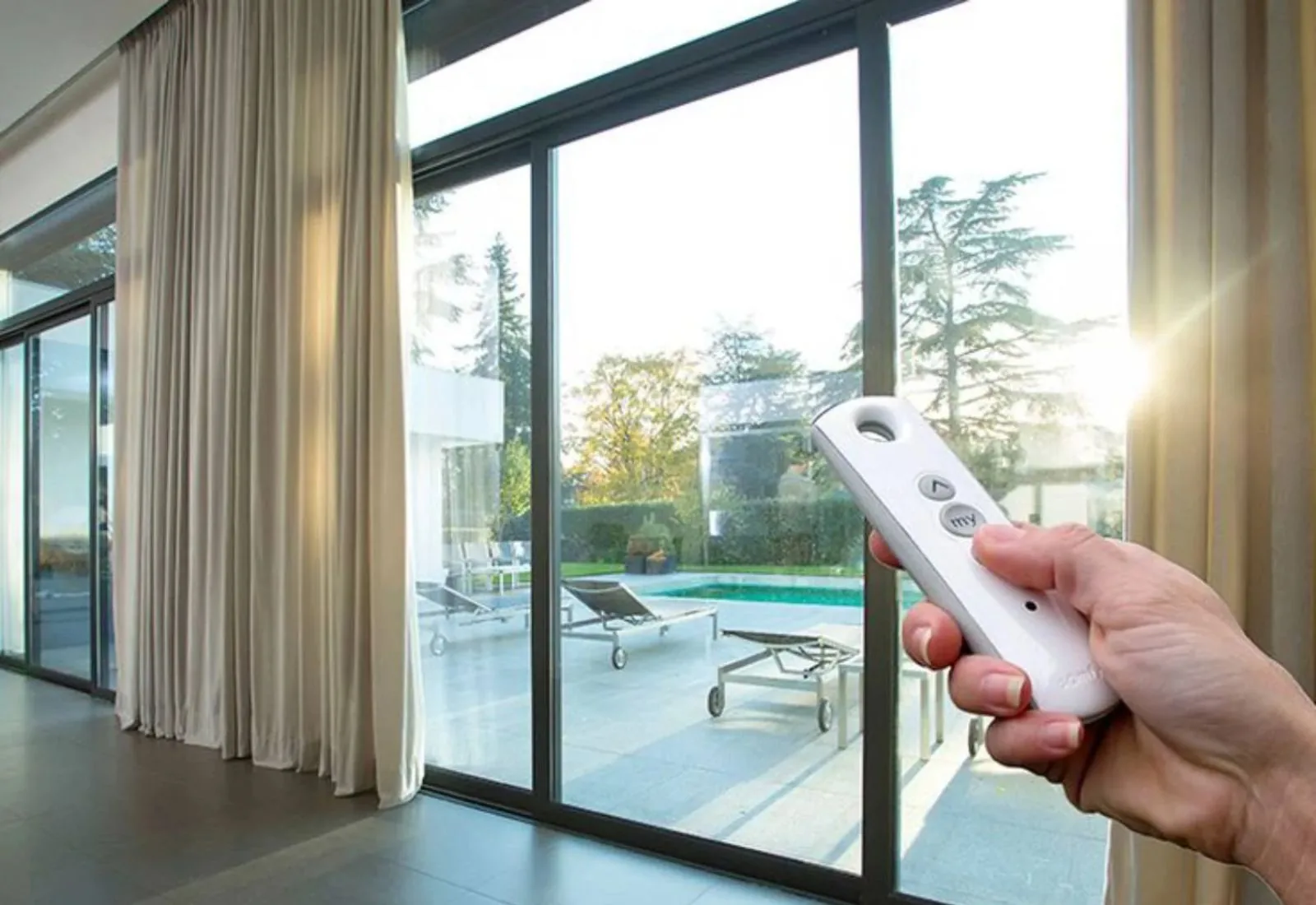 Extensive range of automated curtains on display