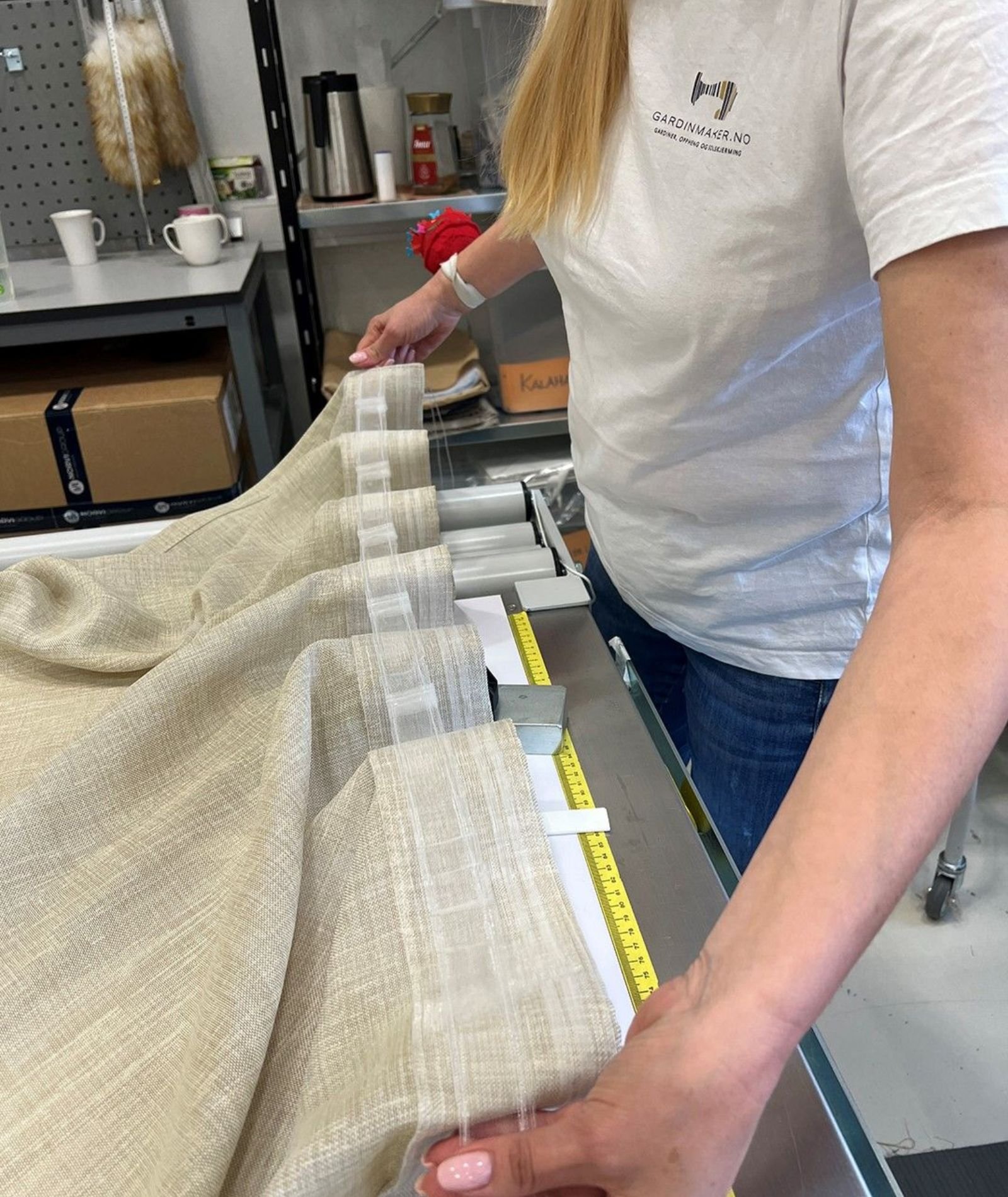 Expert consultant discussing curtain alteration options