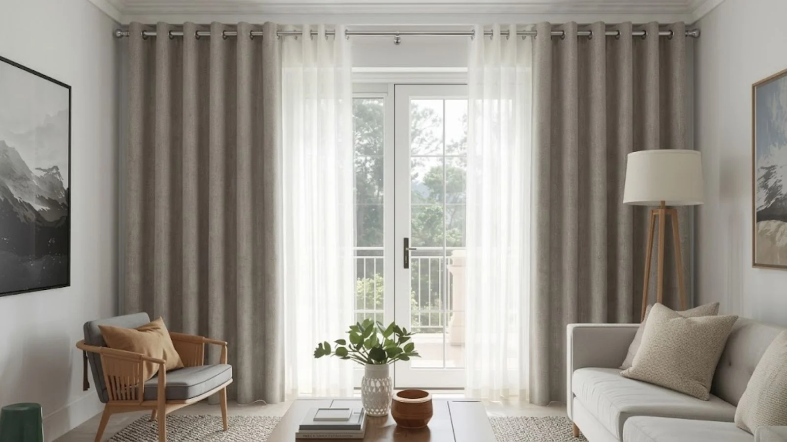 High-quality ring top curtains installed in Dubai