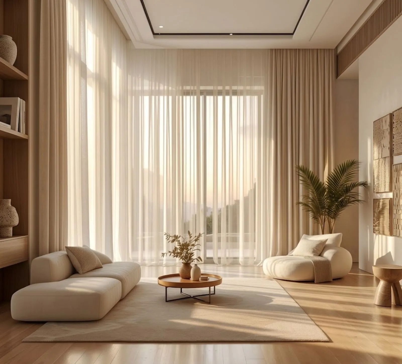 Our smooth sheer curtain process in Dubai