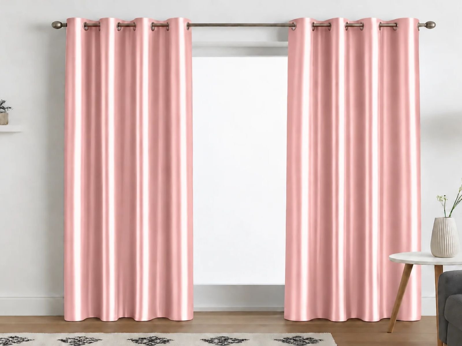 Pink Silk Curtain
