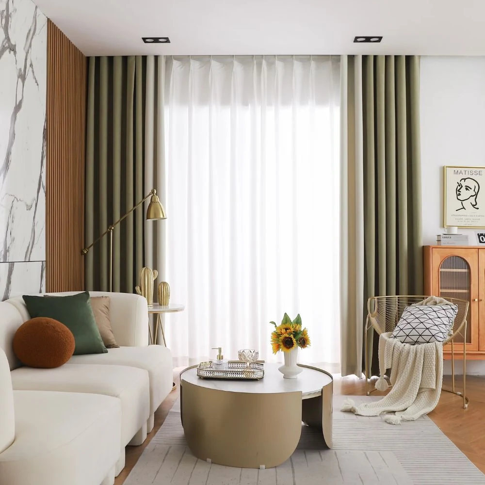 Stylish blackout drapes installed in hotel suite
