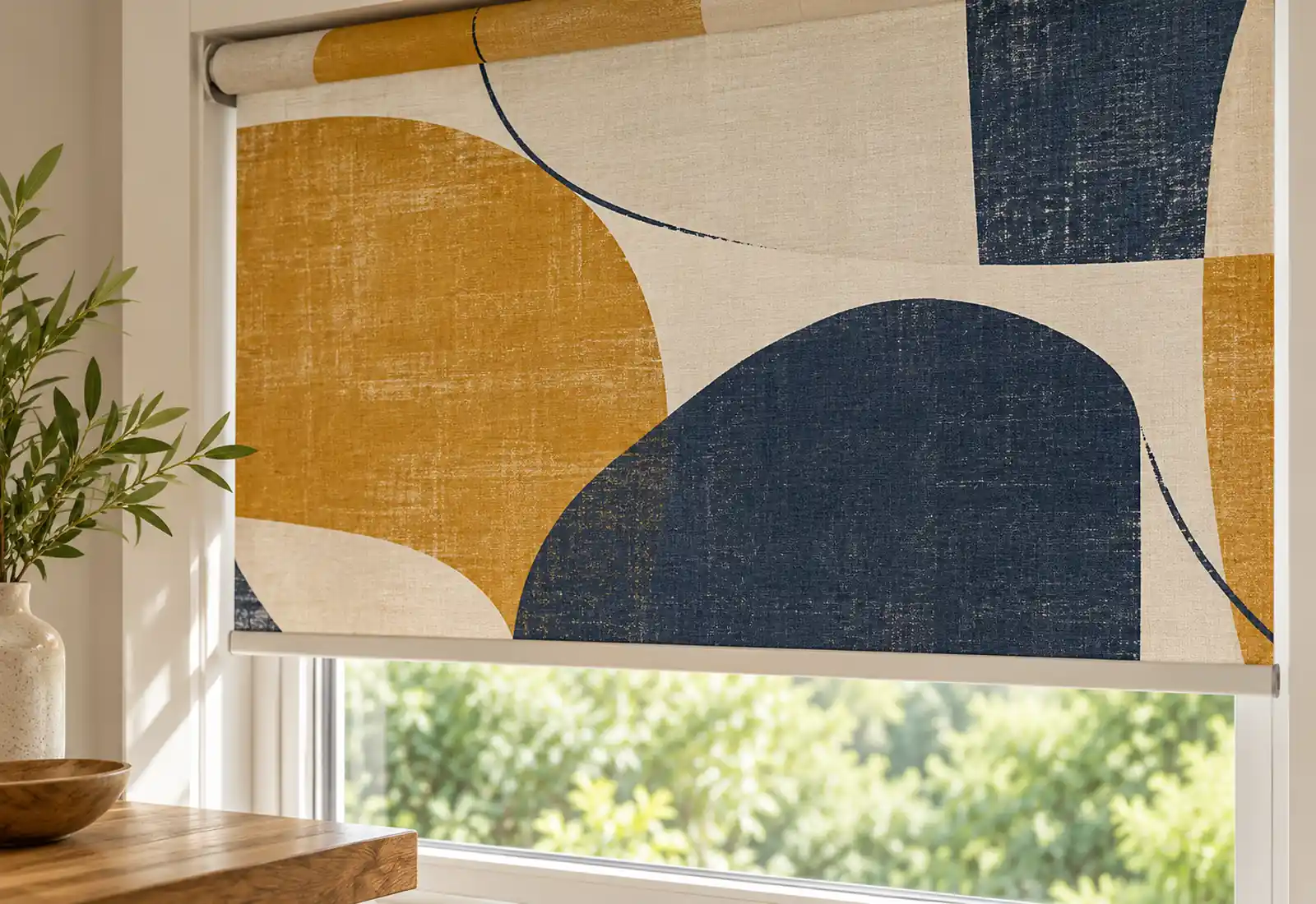 Abstract Printed Polyester Blind Detail