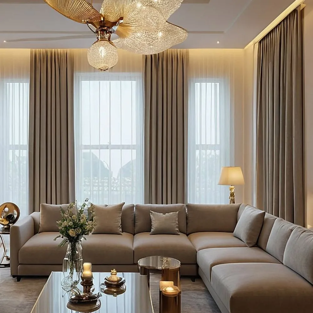 Custom curtains styled in stylish apartment project