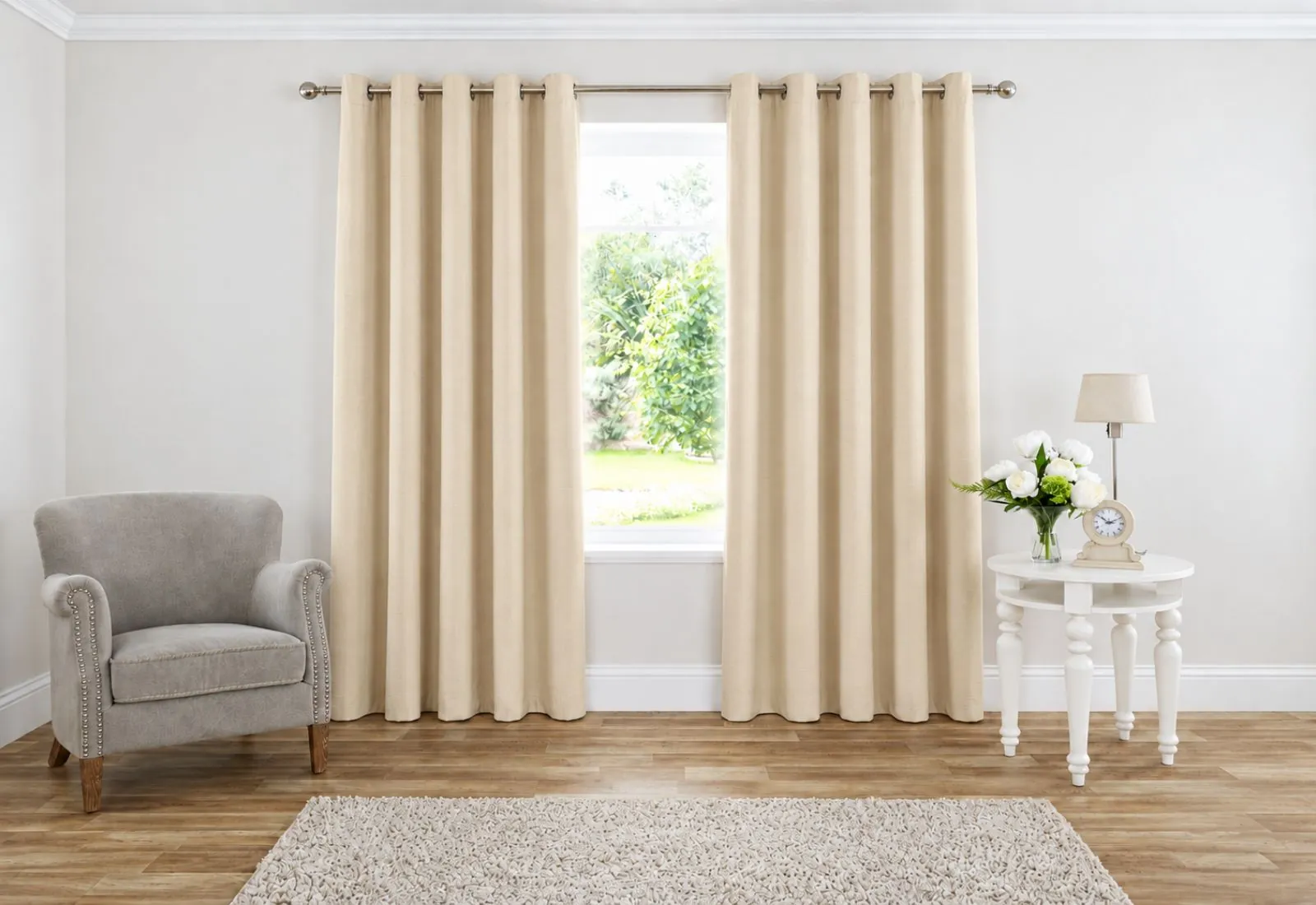 Beige Custom Curtain