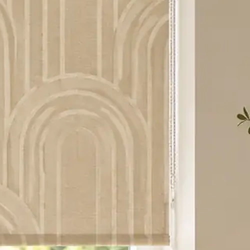 Beige Printed Blind Fabric Detail