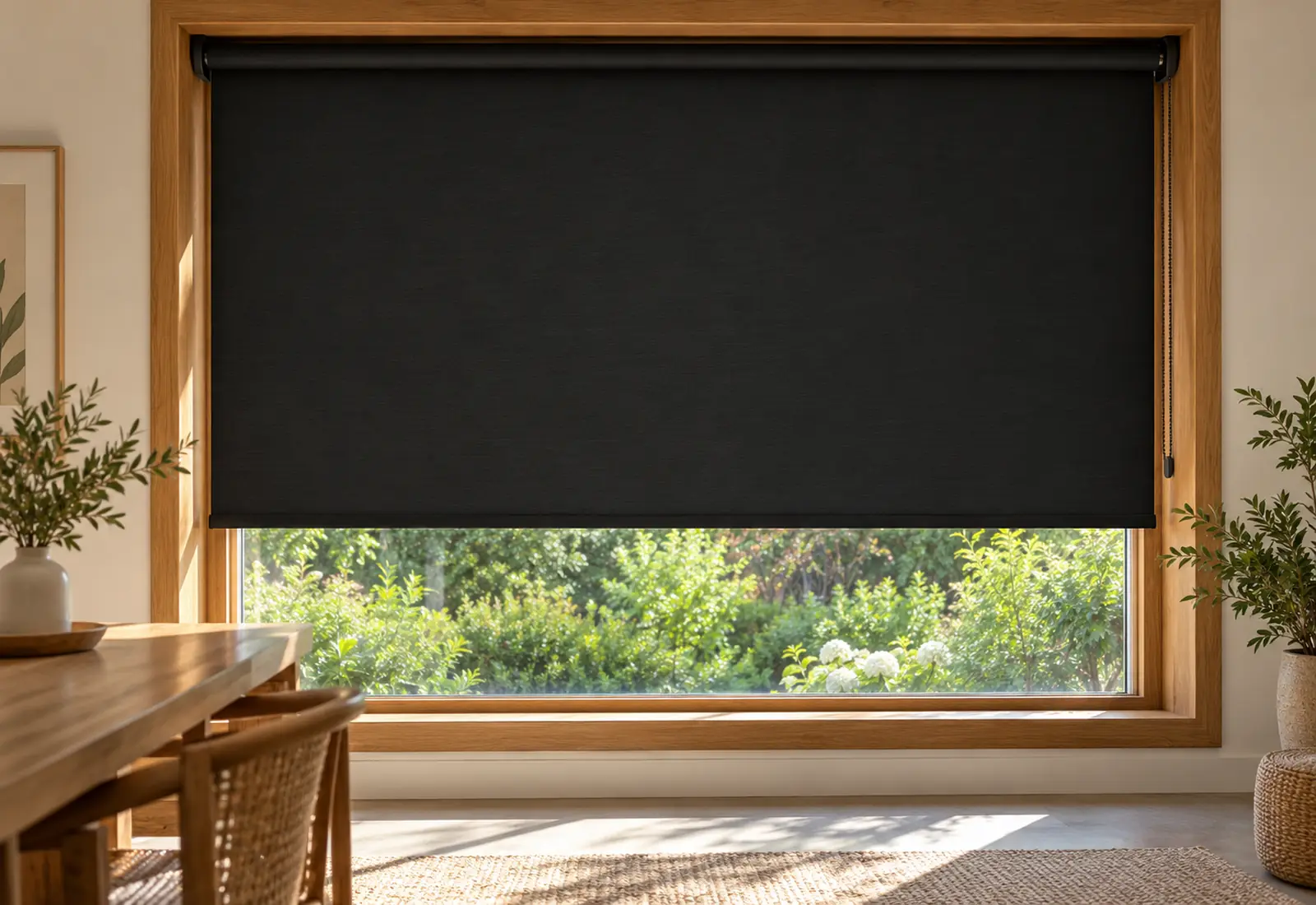 Black Roller Blind Window Detail
