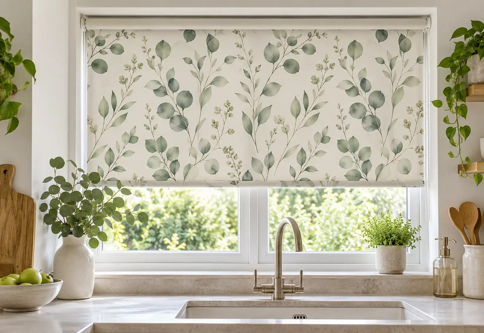 Botanical Printed PVC Blind Detail