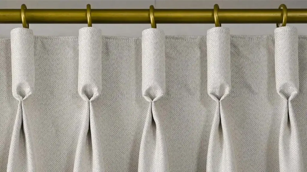 Goblet pleat header curtain detail close-up view