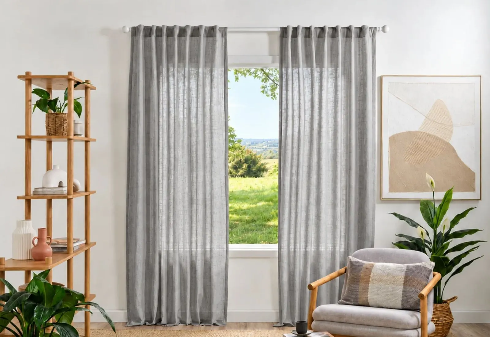 Grey Linen Curtain