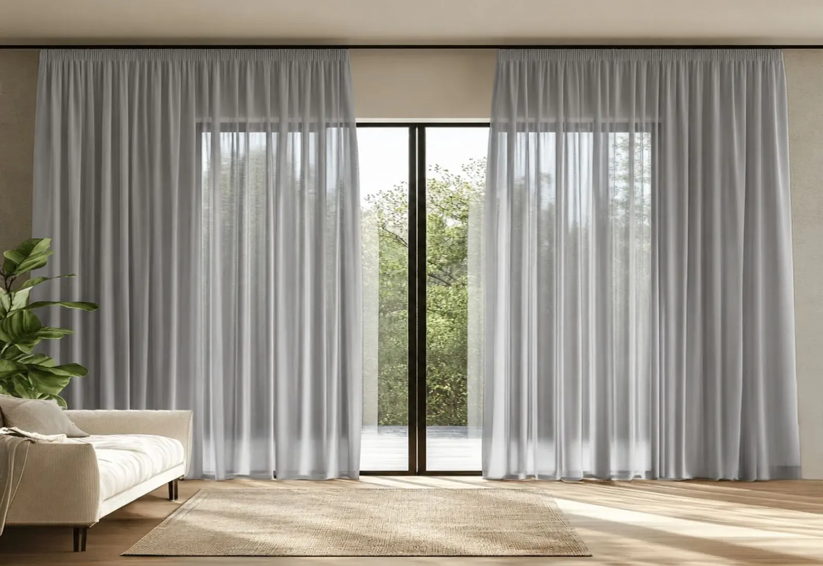 Grey Sheer Curtain