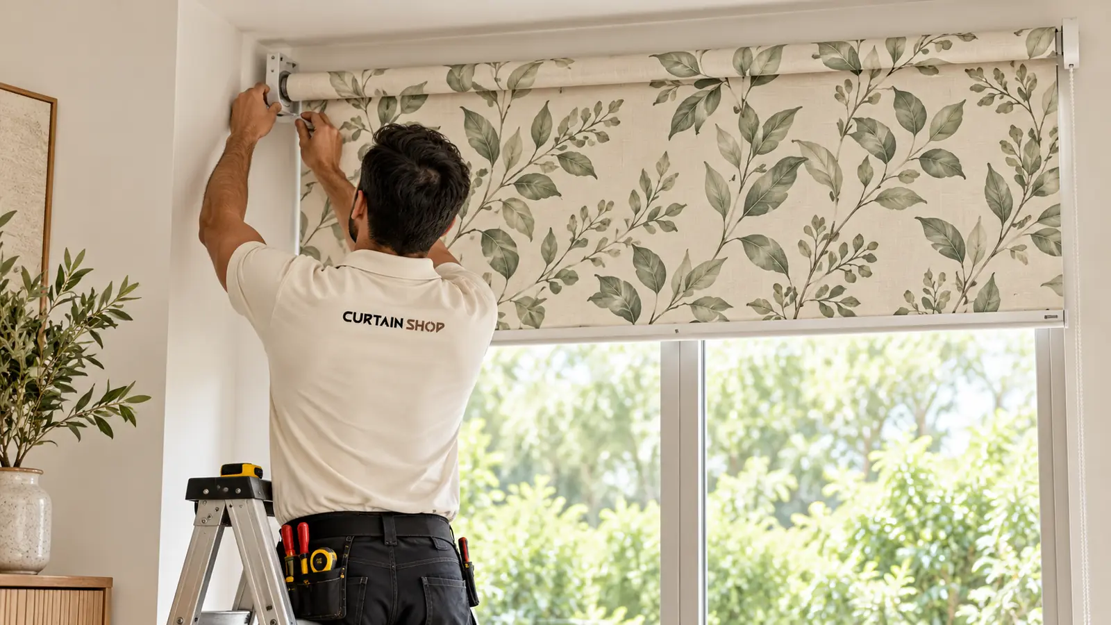 Installing A Botanical Printed Blind