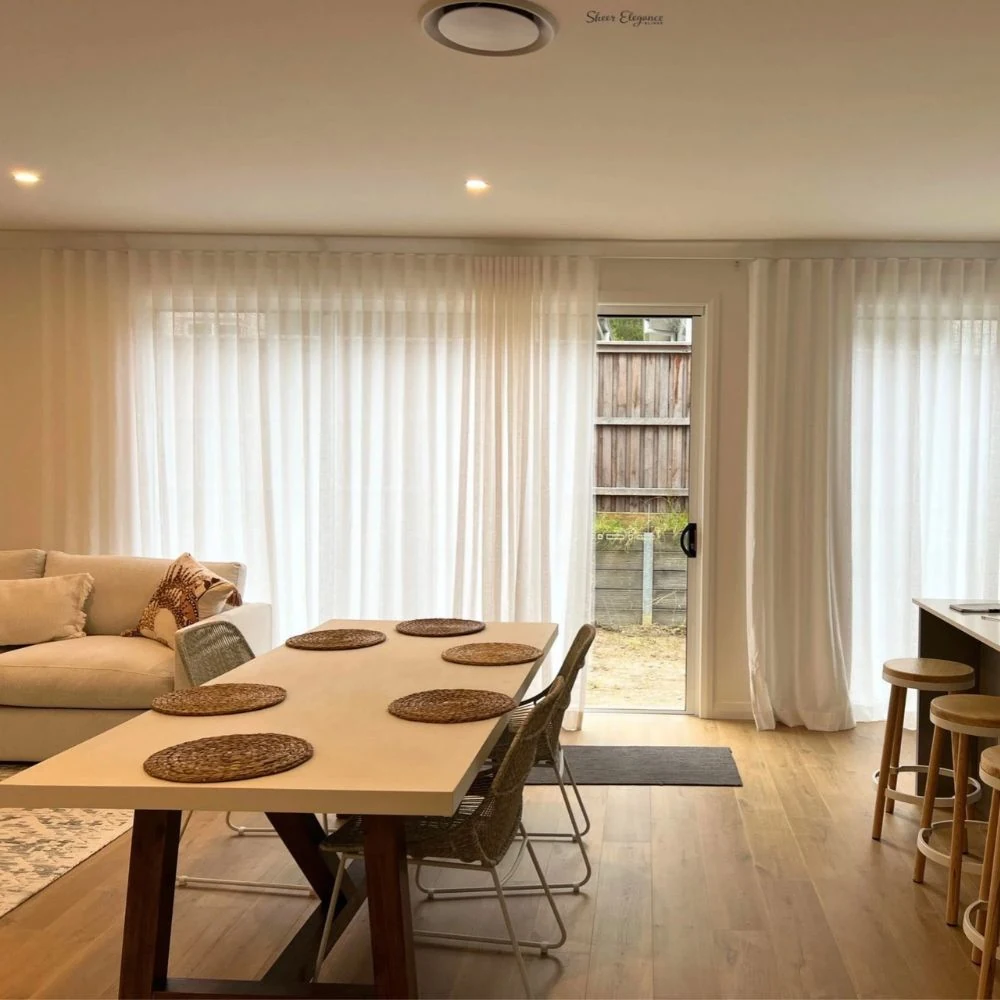 Curtains installed in modern Dubai kitchen