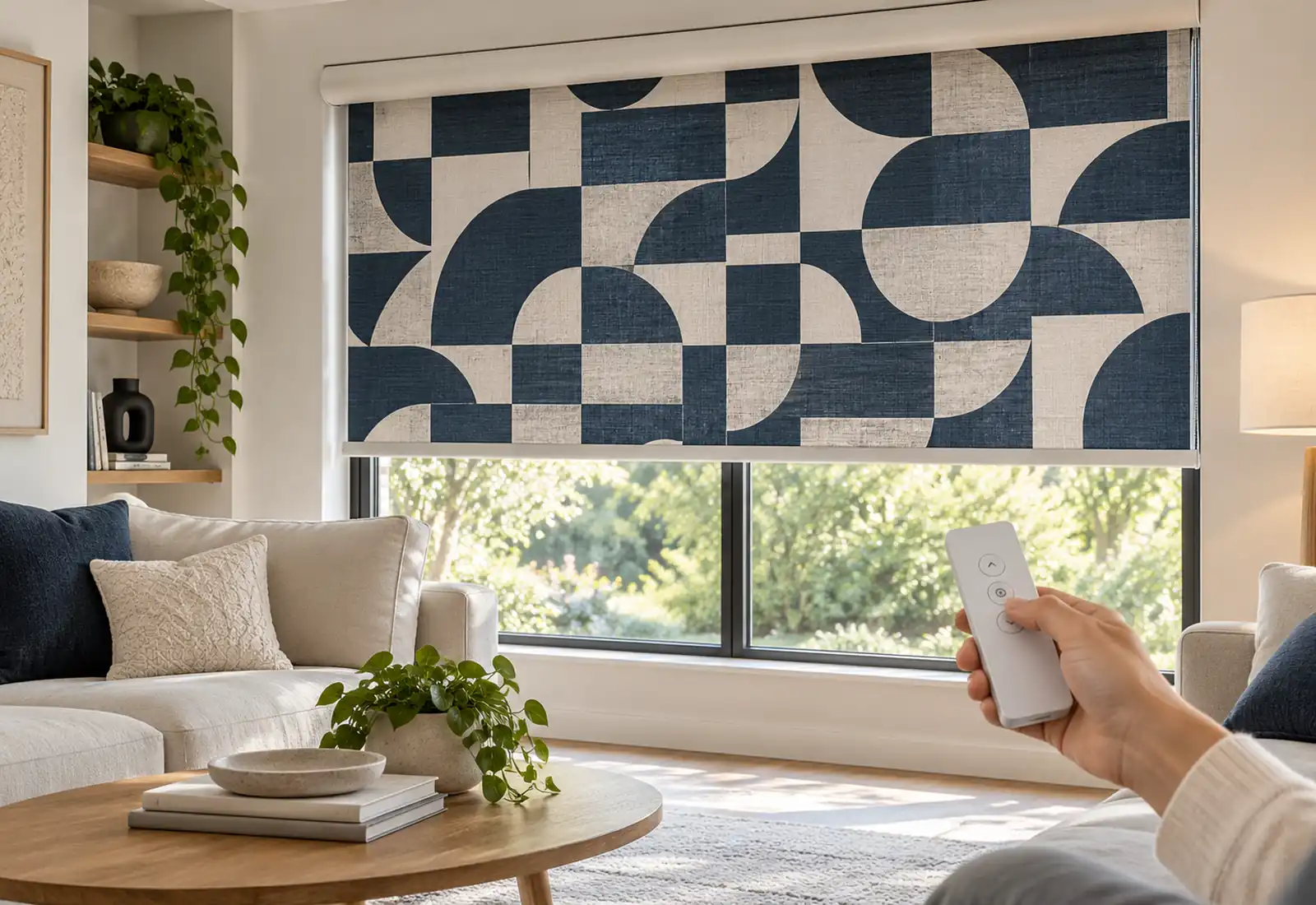 Motorized Printed Blind With Remote