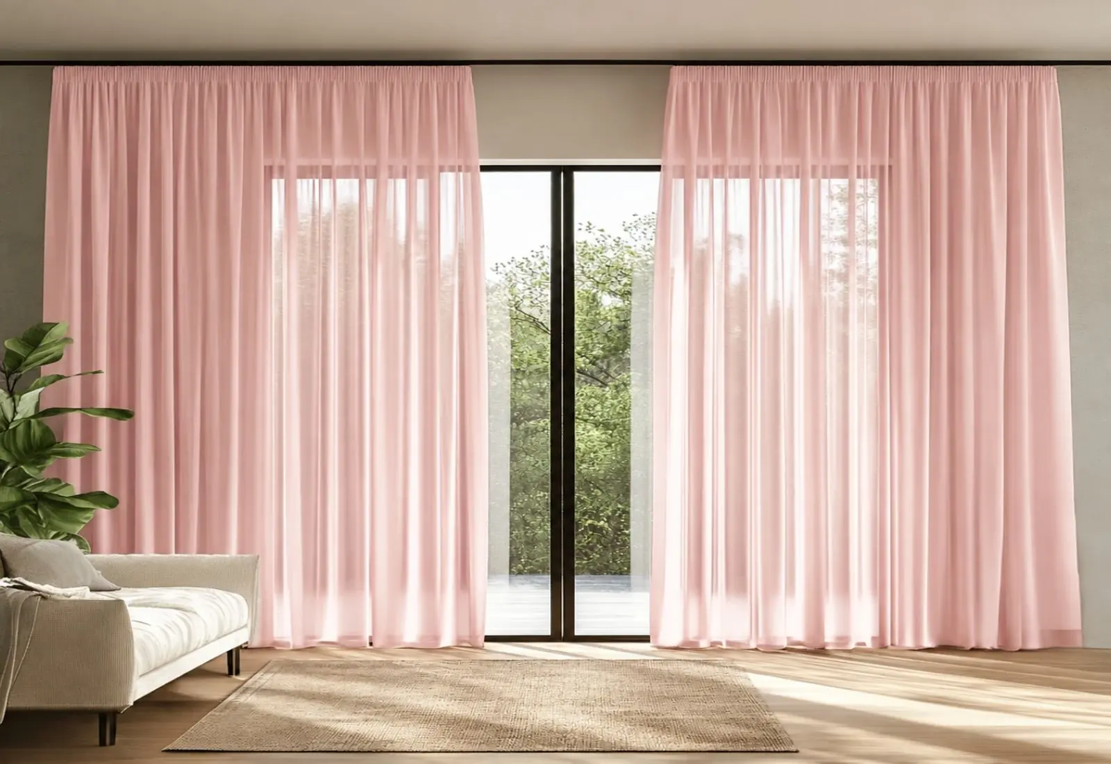 Pink Sheer Curtain