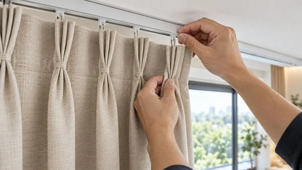 Curtain pleat installation service for elegant window styling