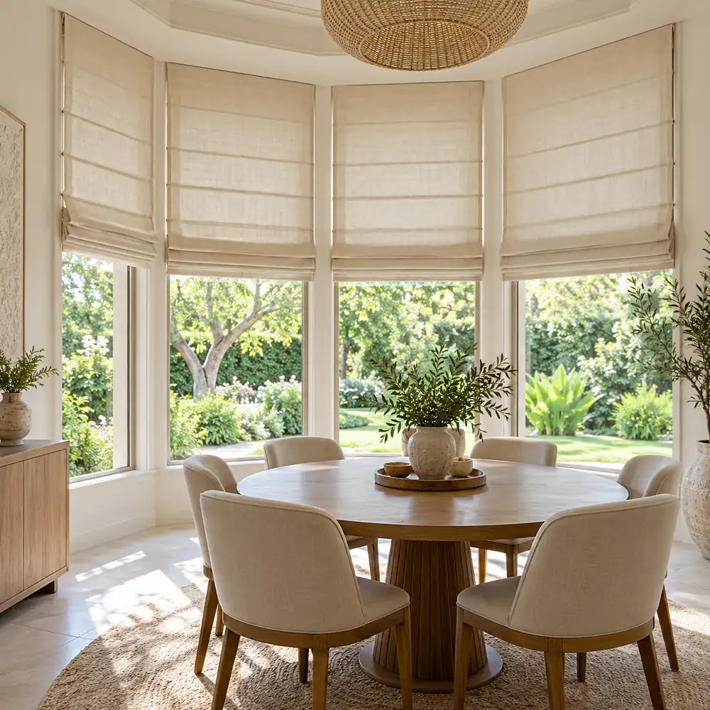 Roman Blinds In Villa Dining