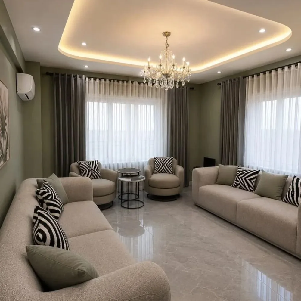 Stylish living room window treatments recent project