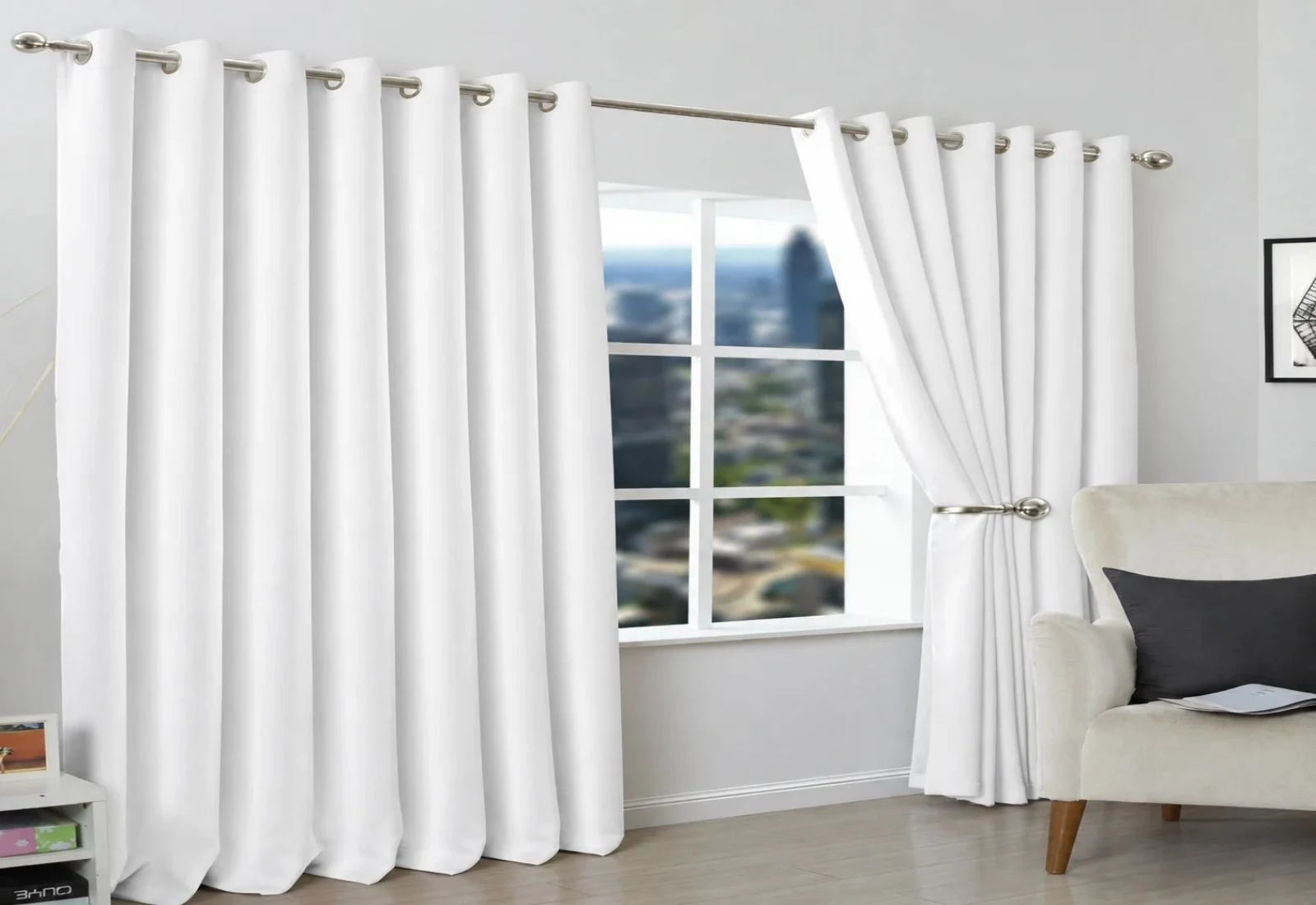 White Curtain Installation