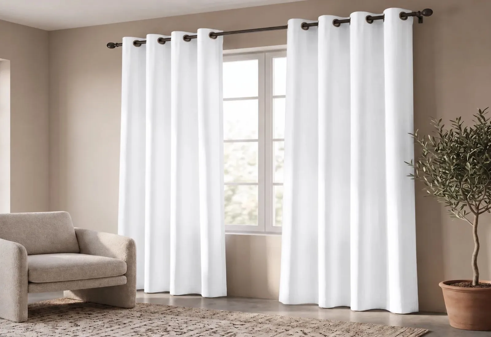 White Eyelet Curtain